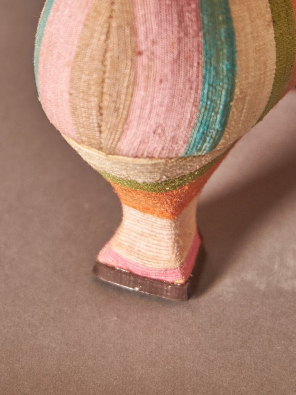 1950s Striped Pastel Linen Pumps Heels Petite - Picture 11 of 12